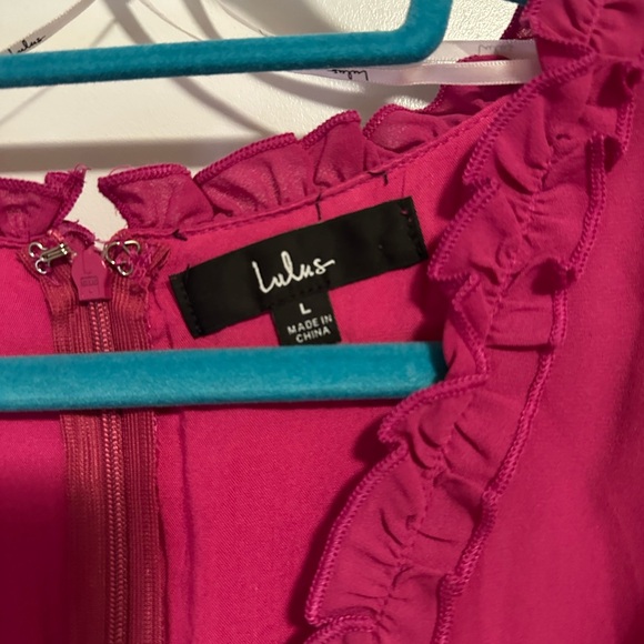 Lulu's Fuchsia Ruffled Dress - Picture 2 of 3